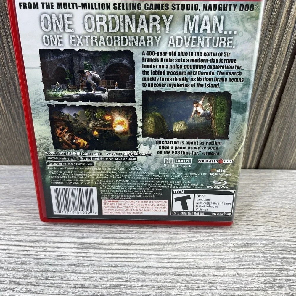 Uncharted: Drake's Fortune Sony PlayStation 3, 2007 Tested Working